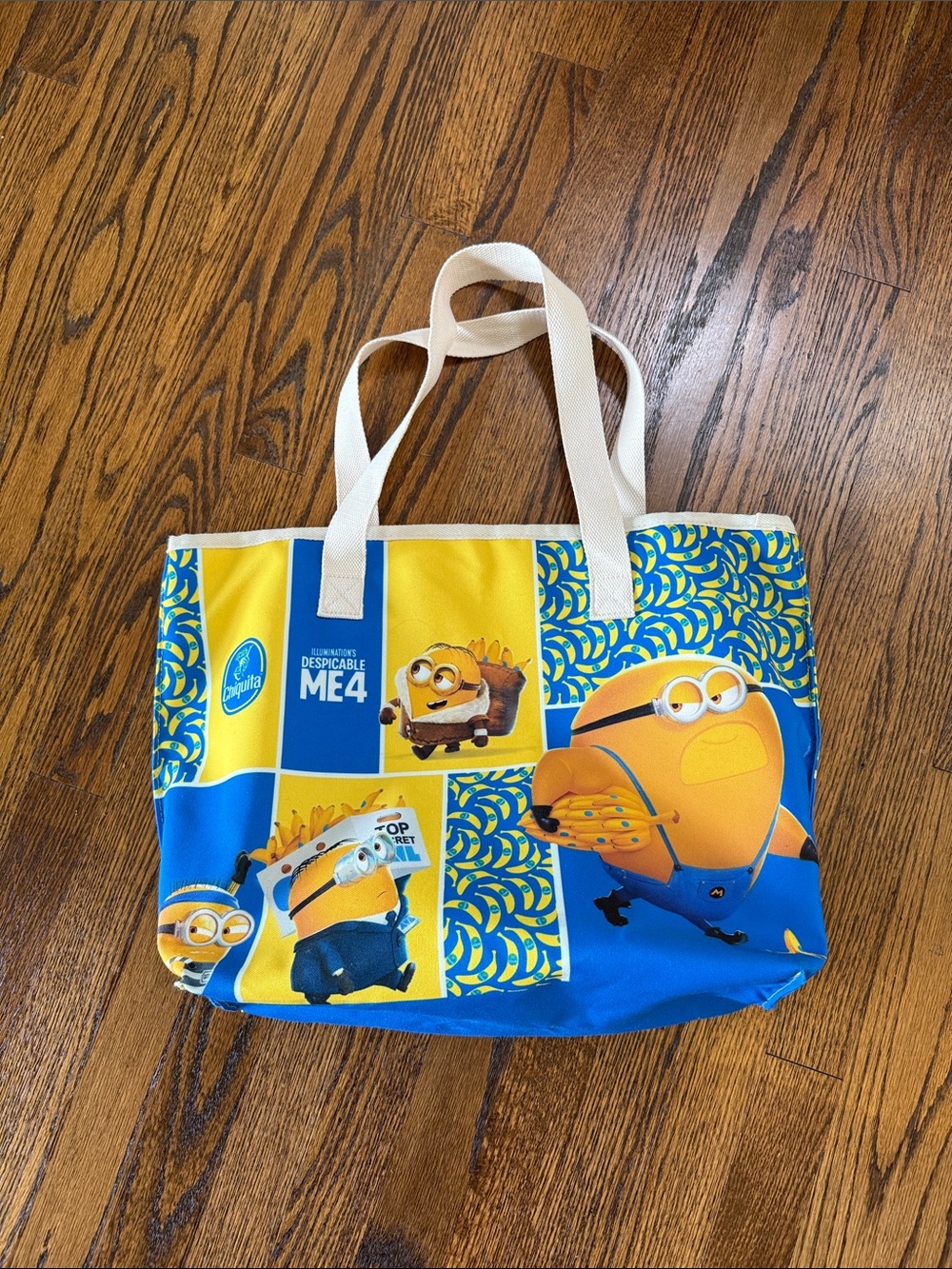 Despicable Me Minions Chiquita Blue & Yellow Canvas Tote Travel Kids